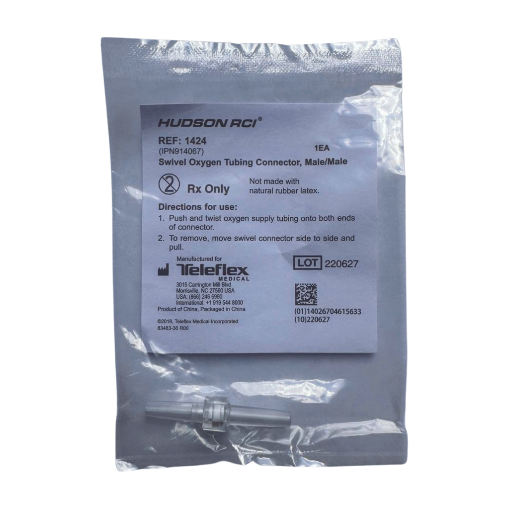 Swivel Oxygen Tubing Connector, Male/Male High Country Oxygen