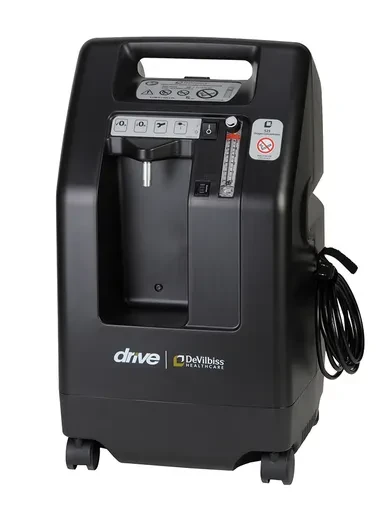 DeVilbiss 525DS ultra quiet oxygen concentrator with control panel and vents, suitable for home oxygen therapy